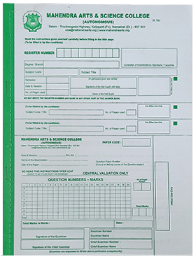 Exam Answer Sheet